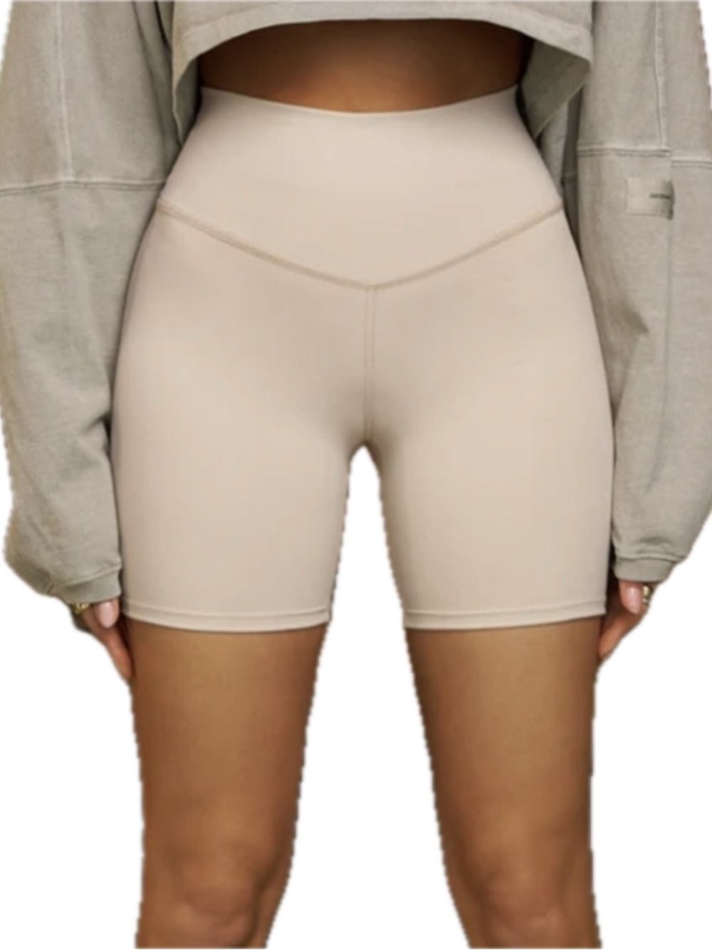 Joah Brown High Waist Biker Shorts Tan XS/S